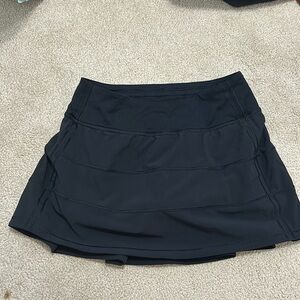 Black lululemon tennis skirt. Pace Rival Mid-Rise Skirt.